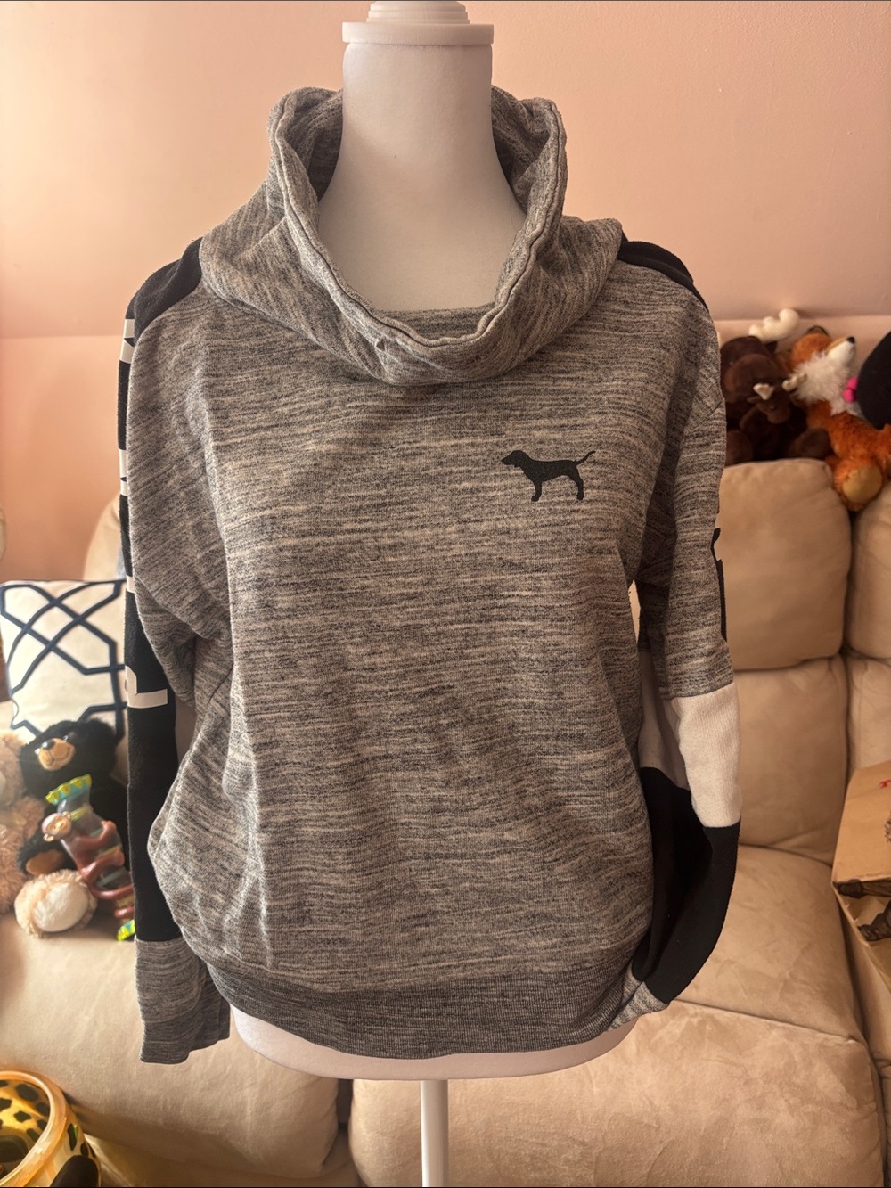 Victoria’s Secret “PINK” Cozy Gray Cowl Neck Women's Sweatshirt